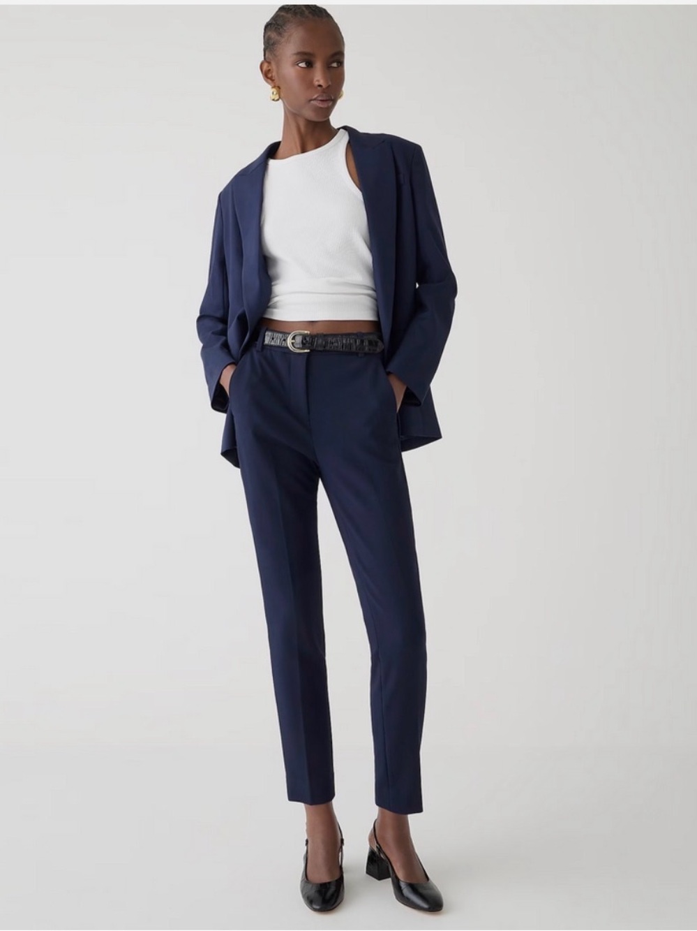 J. Crew High-Rise Cameron Pants - Navy